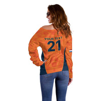 Custom Netherlands Cricket Spirit 2026 Off Shoulder Sweater World T20 Edition - Wonder Print Shop