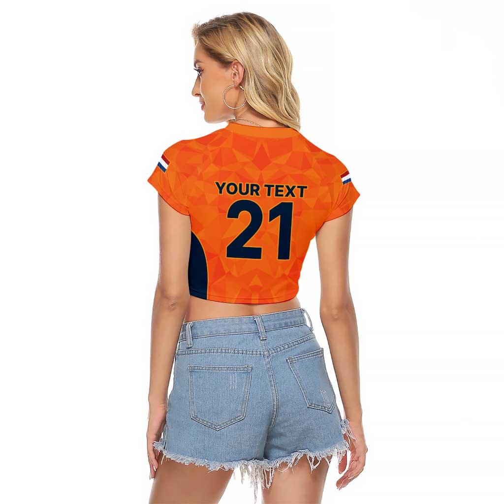 Custom Netherlands Cricket Spirit 2026 Raglan Cropped T Shirt World T20 Edition - Wonder Print Shop