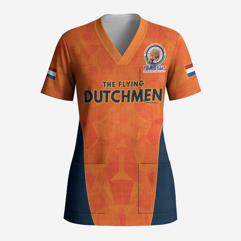 Custom Netherlands Cricket Spirit 2026 Scrub Top World T20 Edition - Wonder Print Shop