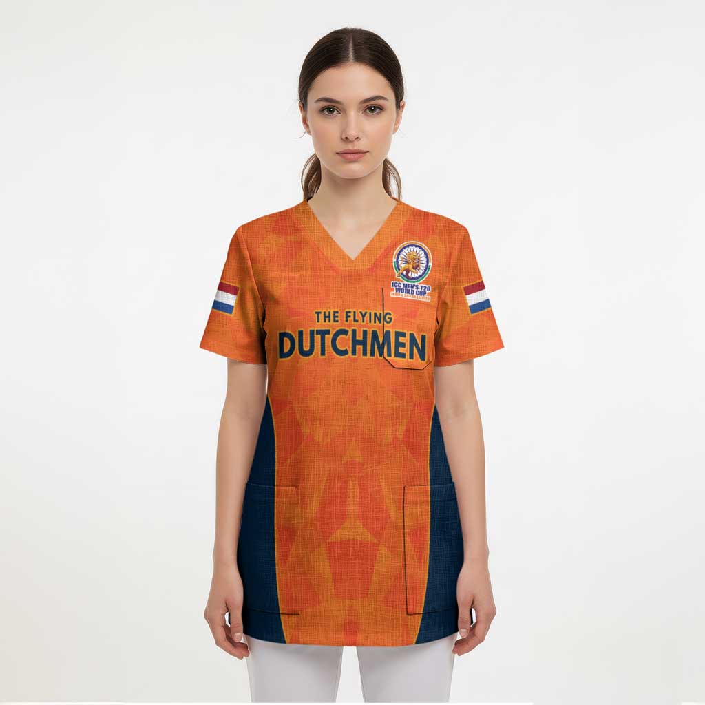 Custom Netherlands Cricket Spirit 2026 Scrub Top World T20 Edition - Wonder Print Shop