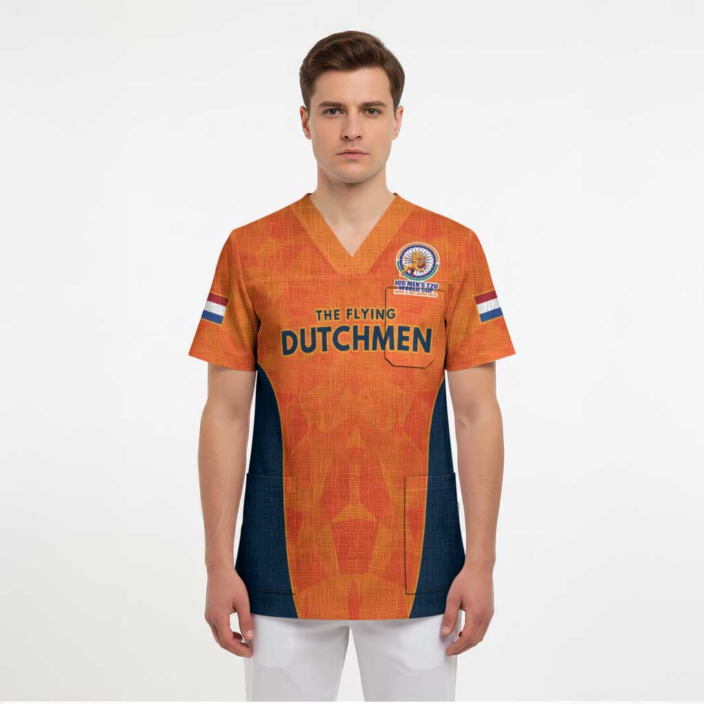 Custom Netherlands Cricket Spirit 2026 Scrub Top World T20 Edition - Wonder Print Shop