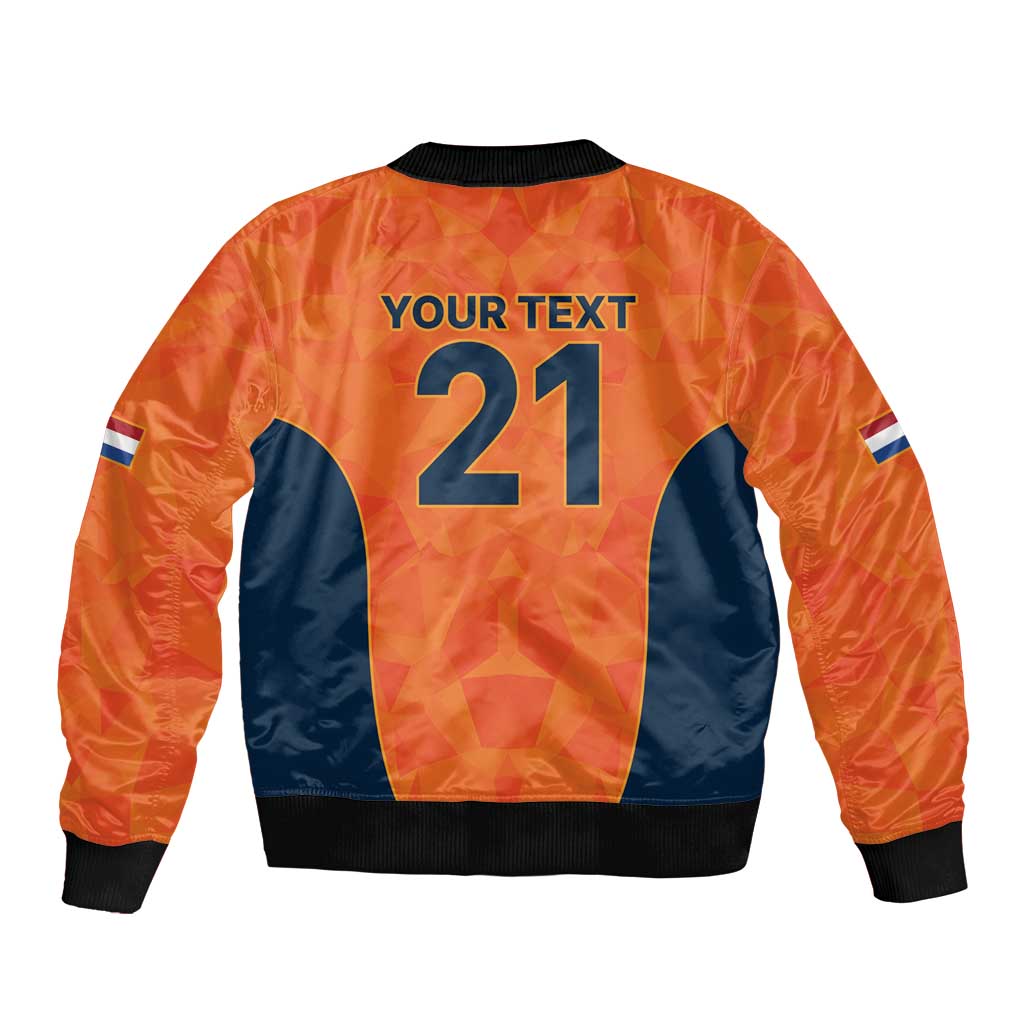 Custom Netherlands Cricket Spirit 2026 Sleeve Zip Bomber Jacket World T20 Edition - Wonder Print Shop