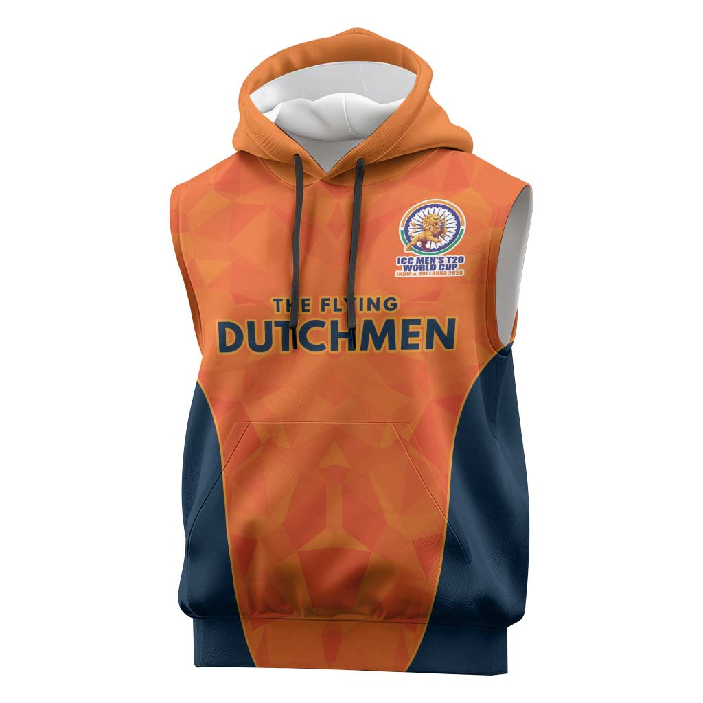 Custom Netherlands Cricket Spirit 2026 Sleeveless Hoodie World T20 Edition - Wonder Print Shop