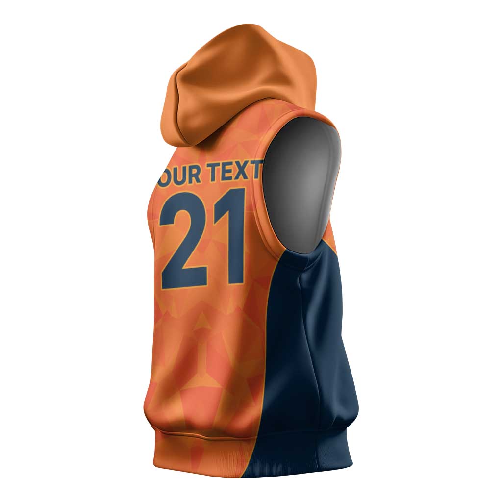 Custom Netherlands Cricket Spirit 2026 Sleeveless Hoodie World T20 Edition - Wonder Print Shop