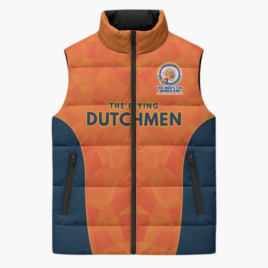 Custom Netherlands Cricket Spirit 2026 Sleeveless Puffer Jacket World T20 Edition - Wonder Print Shop