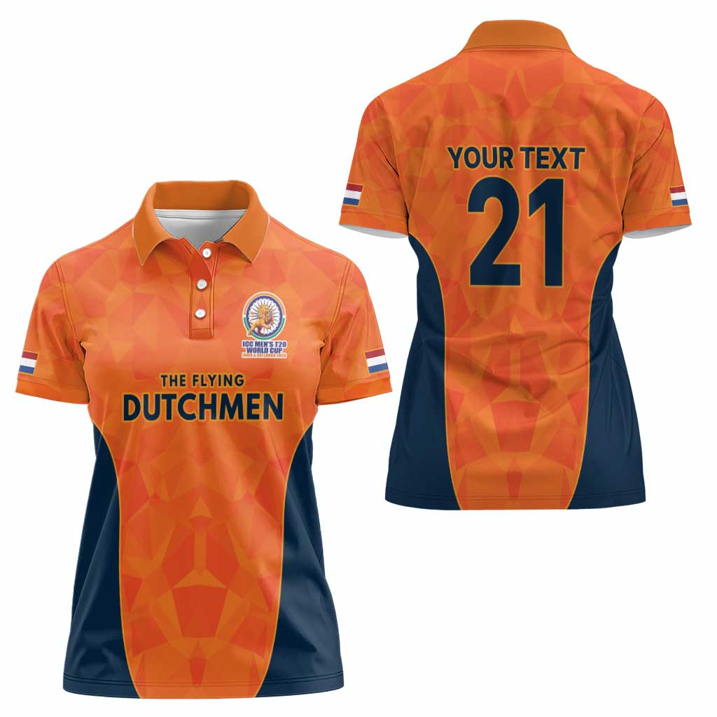 Custom Netherlands Cricket Spirit 2026 Women Polo Shirt World T20 Edition - Wonder Print Shop