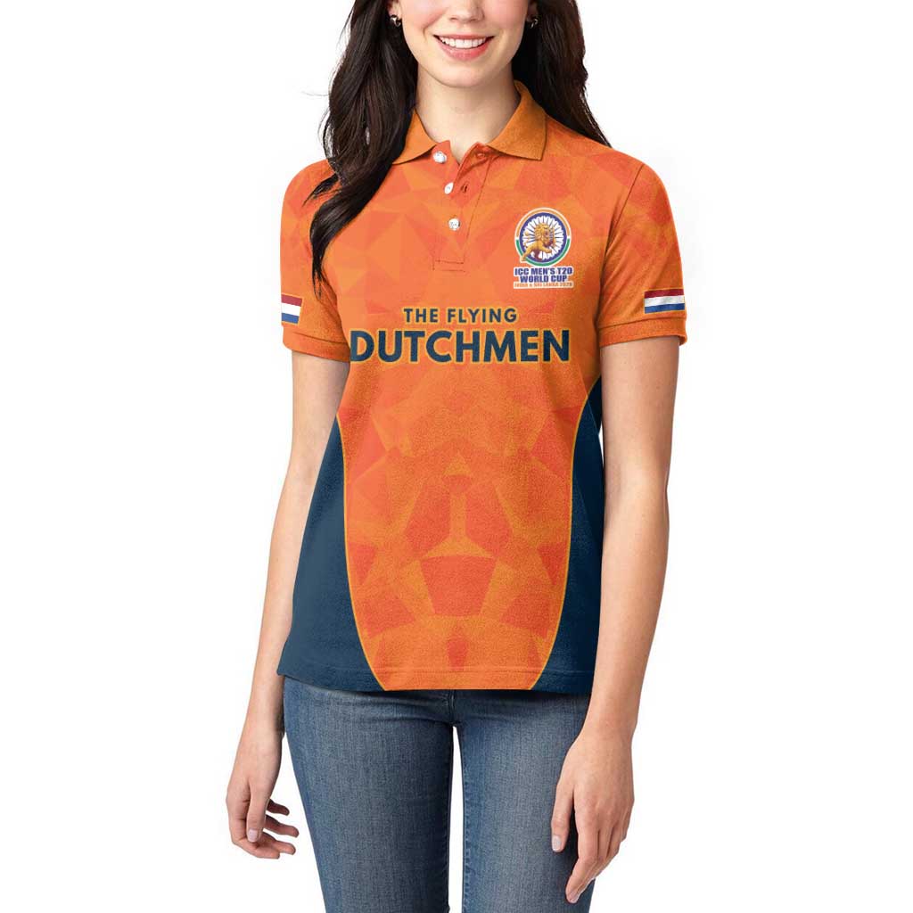 Custom Netherlands Cricket Spirit 2026 Women Polo Shirt World T20 Edition - Wonder Print Shop