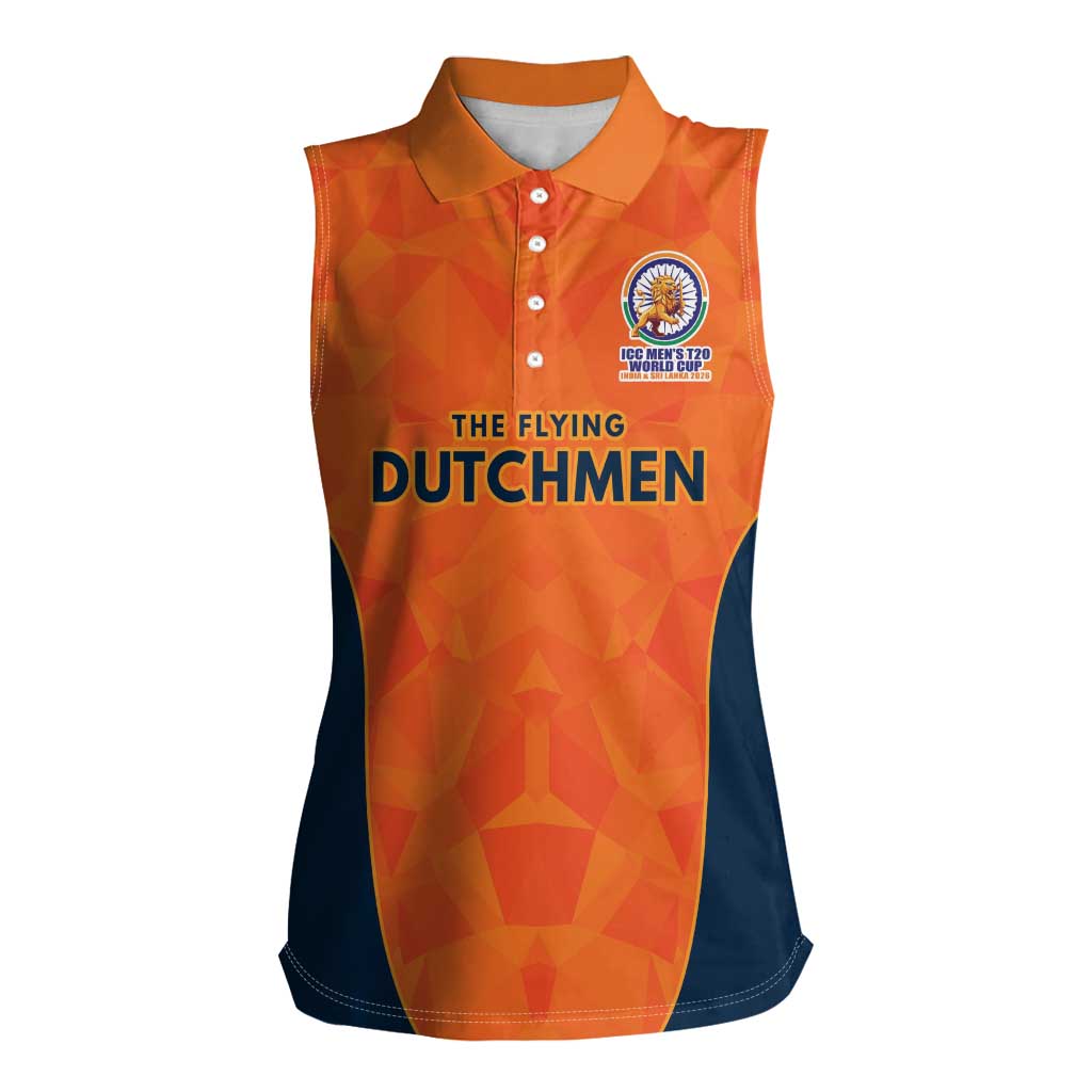 Custom Netherlands Cricket Spirit 2026 Women Sleeveless Polo Shirt World T20 Edition - Wonder Print Shop