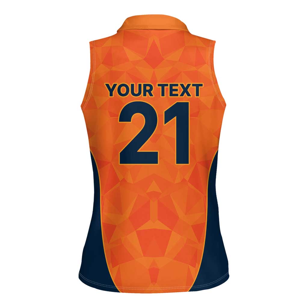 Custom Netherlands Cricket Spirit 2026 Women Sleeveless Polo Shirt World T20 Edition - Wonder Print Shop