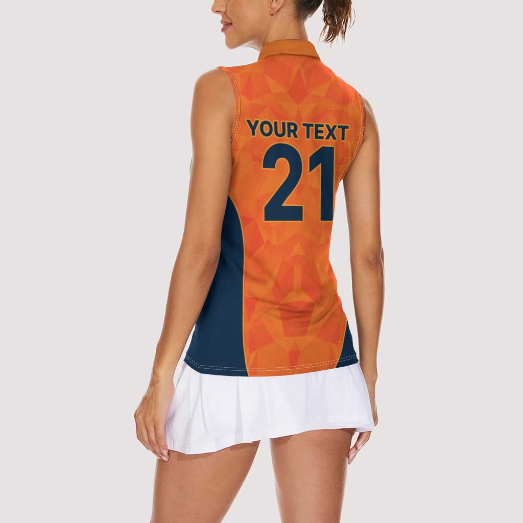 Custom Netherlands Cricket Spirit 2026 Women Sleeveless Polo Shirt World T20 Edition - Wonder Print Shop