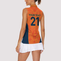 Custom Netherlands Cricket Spirit 2026 Women Sleeveless Polo Shirt World T20 Edition - Wonder Print Shop