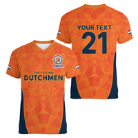 Custom Netherlands Cricket Spirit 2026 Women V-Neck T-Shirt World T20 Edition - Wonder Print Shop