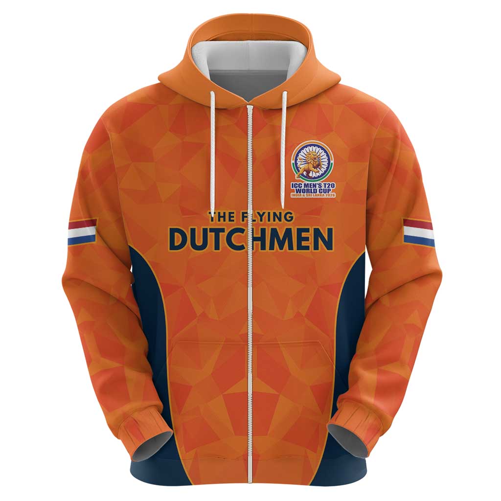 Custom Netherlands Cricket Spirit 2026 Zip Hoodie World T20 Edition - Wonder Print Shop