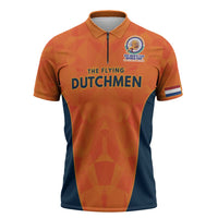 Custom Netherlands Cricket Spirit 2026 Zipper Polo Shirt World T20 Edition - Wonder Print Shop