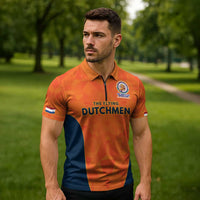 Custom Netherlands Cricket Spirit 2026 Zipper Polo Shirt World T20 Edition - Wonder Print Shop