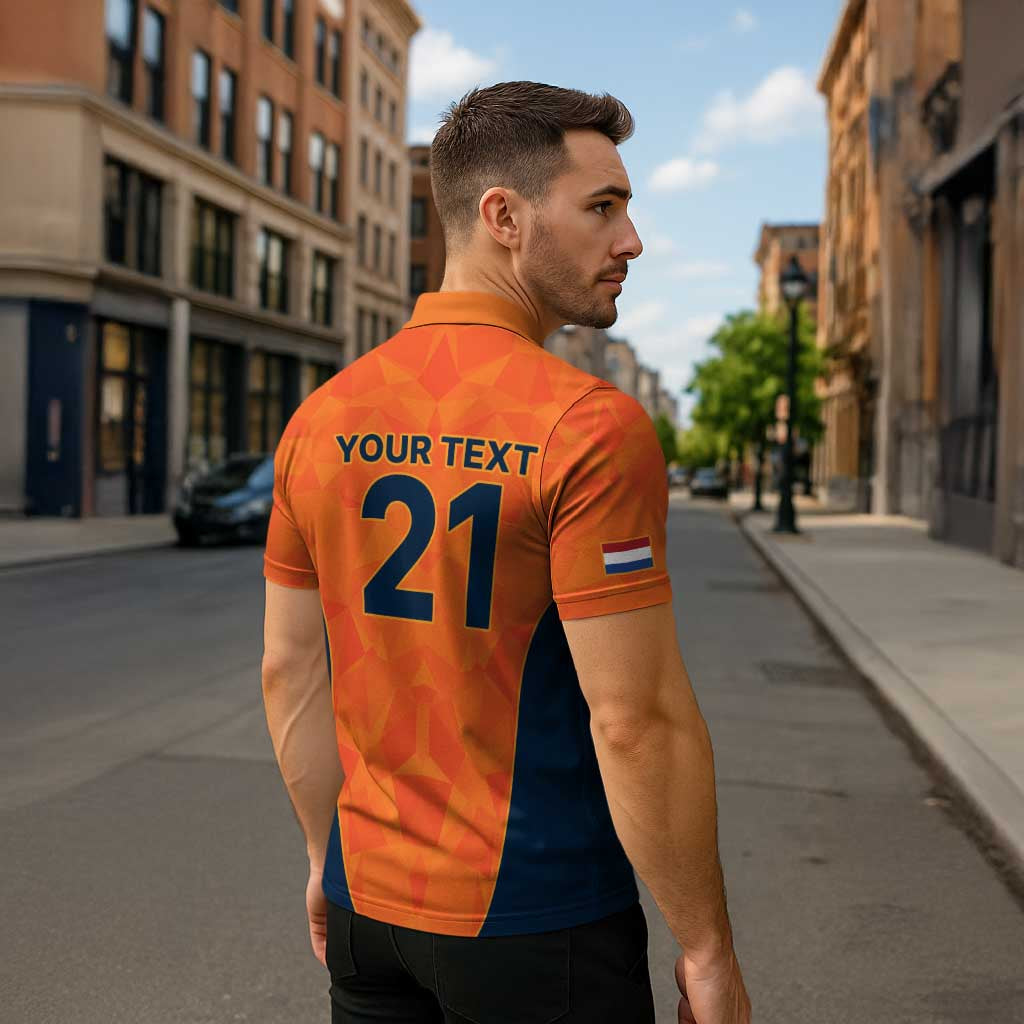 Custom Netherlands Cricket Spirit 2026 Zipper Polo Shirt World T20 Edition - Wonder Print Shop