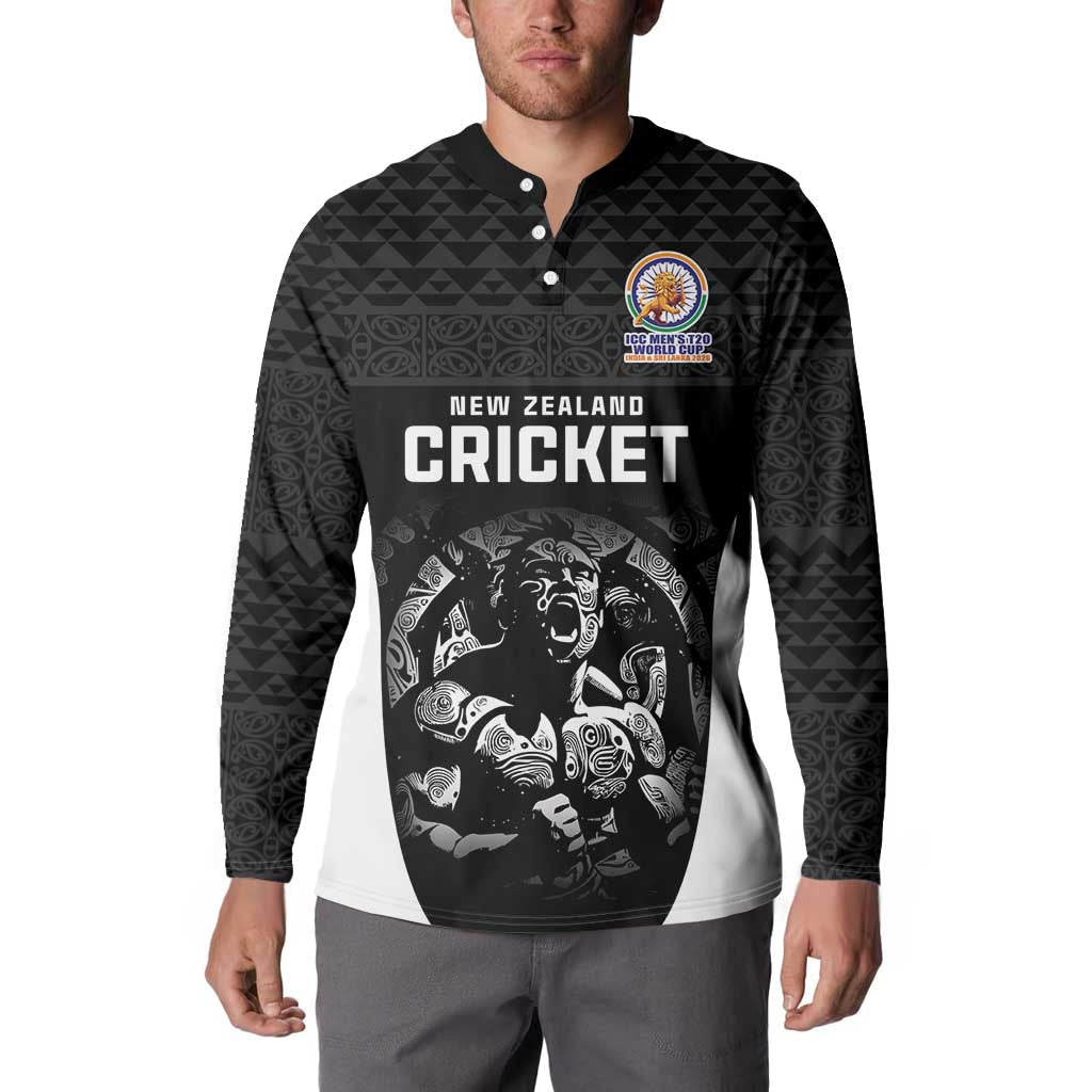 Custom New Zealand Cricket Spirit 2026 Button Sweatshirt World T20 Edition - Wonder Print Shop