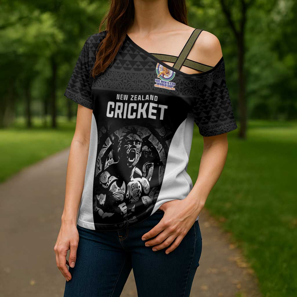 Custom New Zealand Cricket Spirit 2026 Cross Shoulder Shirt World T20 Edition - Wonder Print Shop