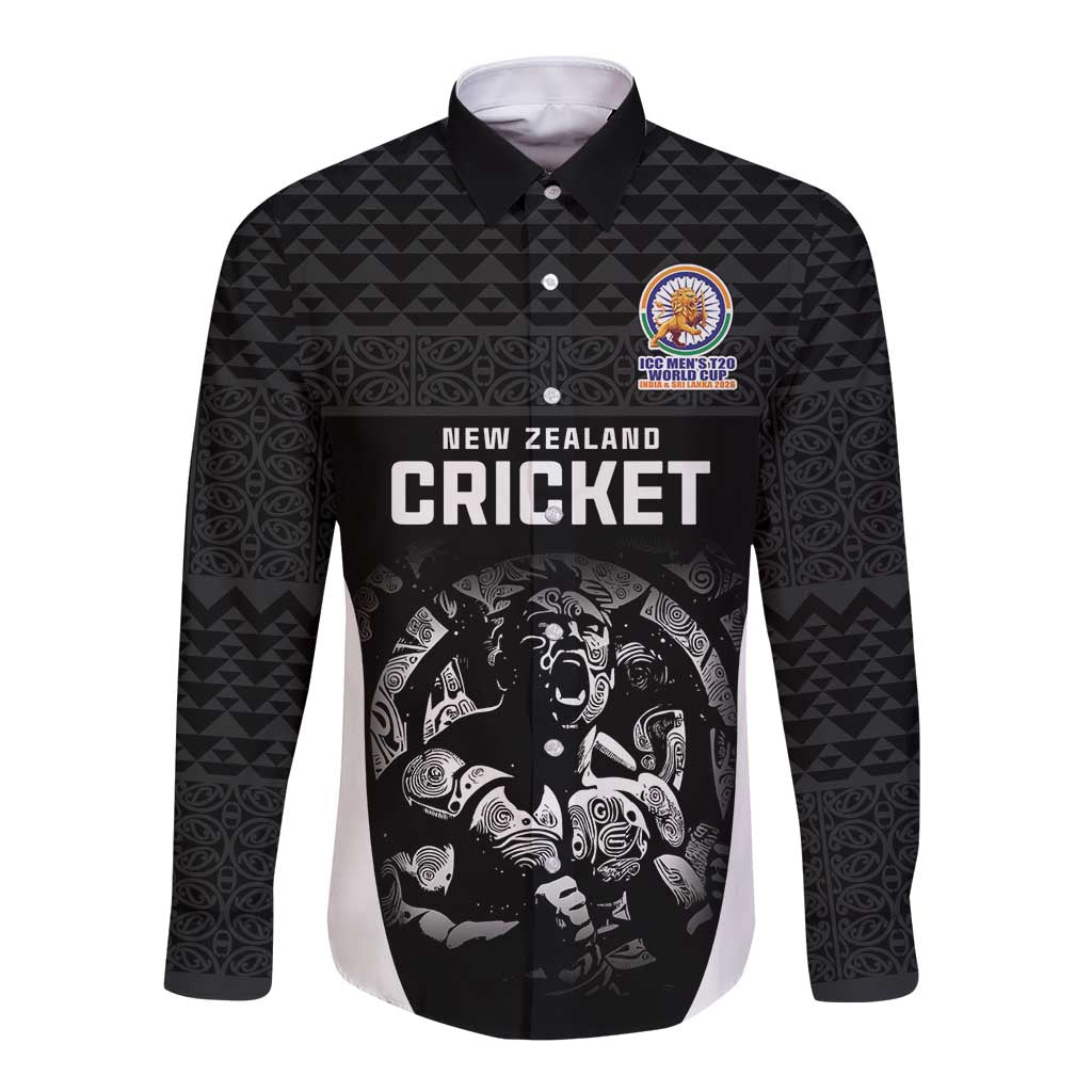Custom New Zealand Cricket Spirit 2026 Long Sleeve Button Shirt World T20 Edition - Wonder Print Shop