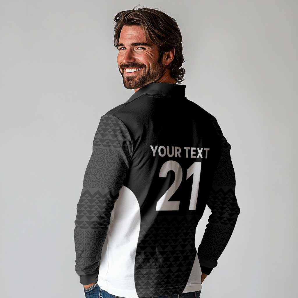 Custom New Zealand Cricket Spirit 2026 Long Sleeve Polo Shirt World T20 Edition - Wonder Print Shop