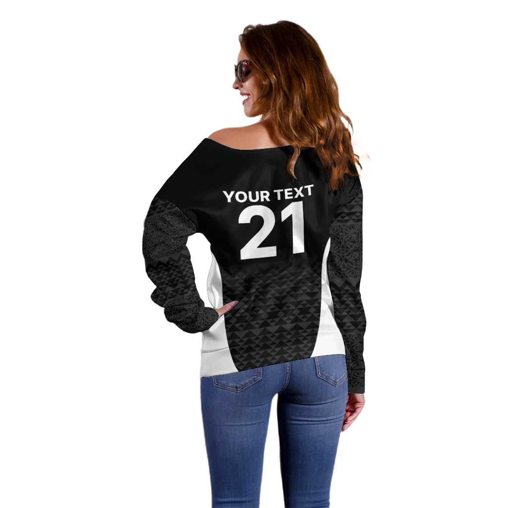 Custom New Zealand Cricket Spirit 2026 Off Shoulder Sweater World T20 Edition - Wonder Print Shop