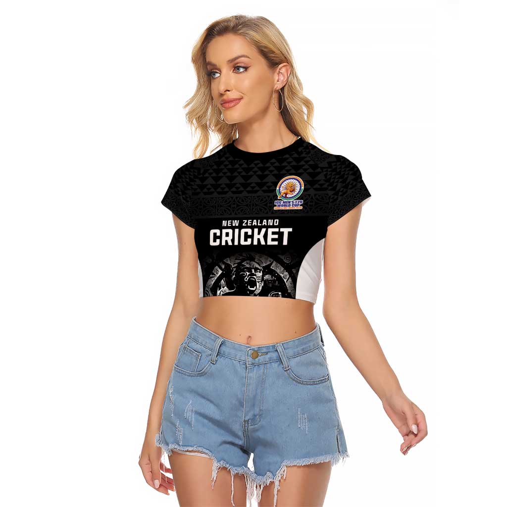 Custom New Zealand Cricket Spirit 2026 Raglan Cropped T Shirt World T20 Edition - Wonder Print Shop