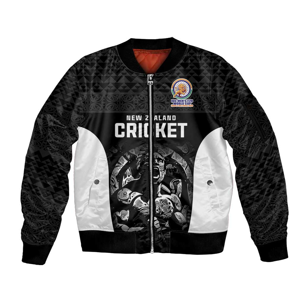 Custom New Zealand Cricket Spirit 2026 Sleeve Zip Bomber Jacket World T20 Edition - Wonder Print Shop