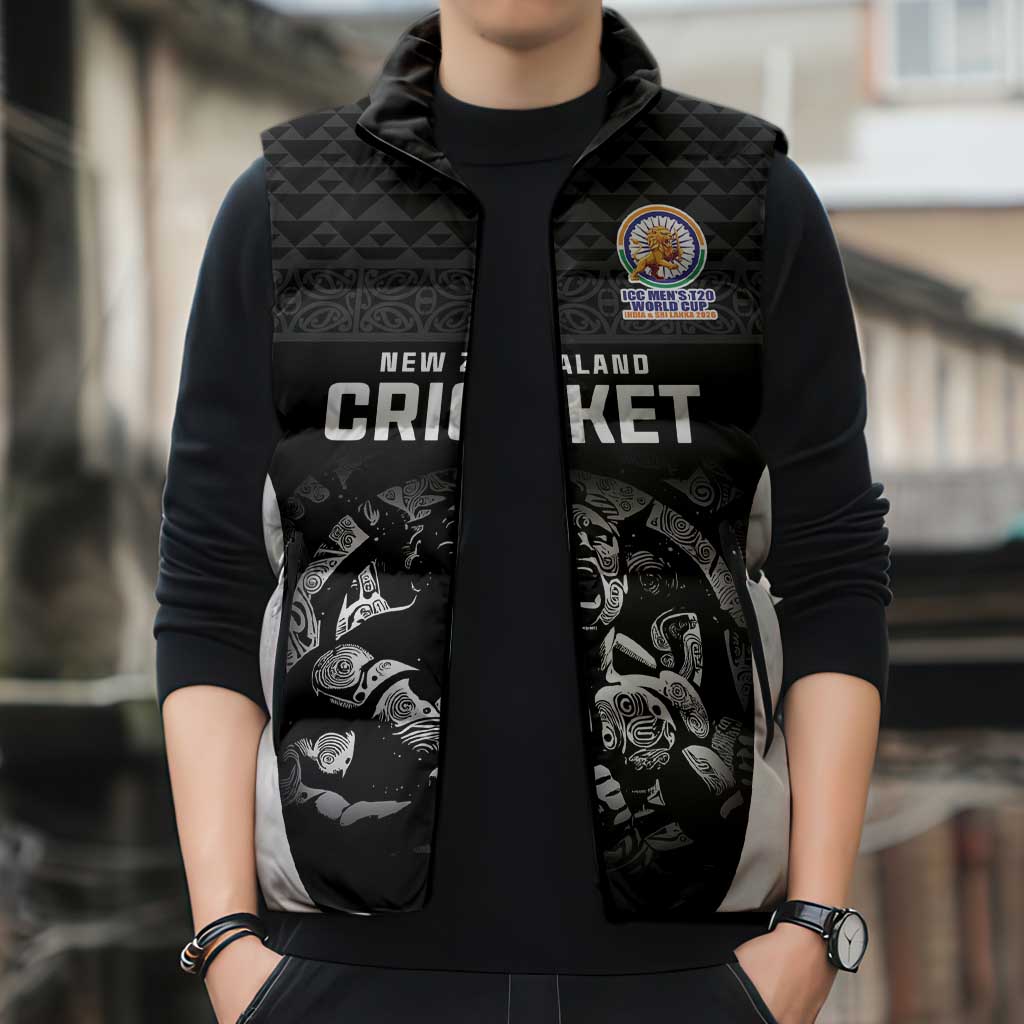 Custom New Zealand Cricket Spirit 2026 Sleeveless Puffer Jacket World T20 Edition - Wonder Print Shop