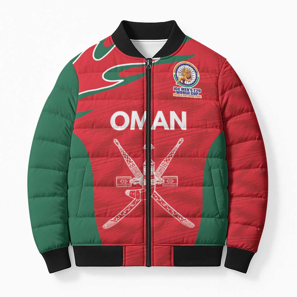 Custom Oman Cricket Spirit 2026 Bomber Puffer Jacket World T20 Edition - Wonder Print Shop