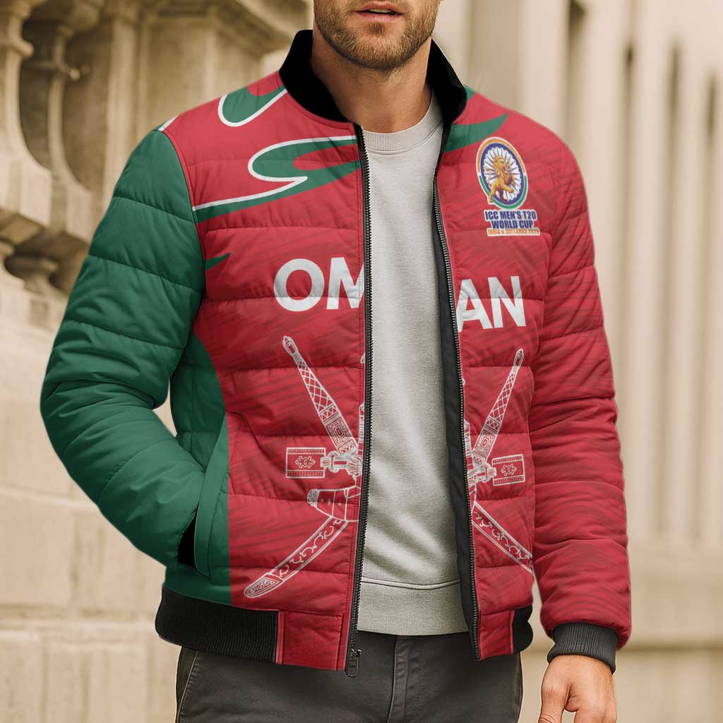 Custom Oman Cricket Spirit 2026 Bomber Puffer Jacket World T20 Edition - Wonder Print Shop