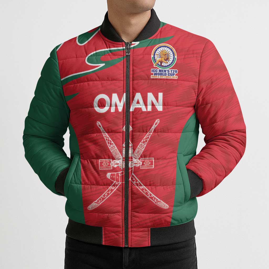 Custom Oman Cricket Spirit 2026 Bomber Puffer Jacket World T20 Edition - Wonder Print Shop