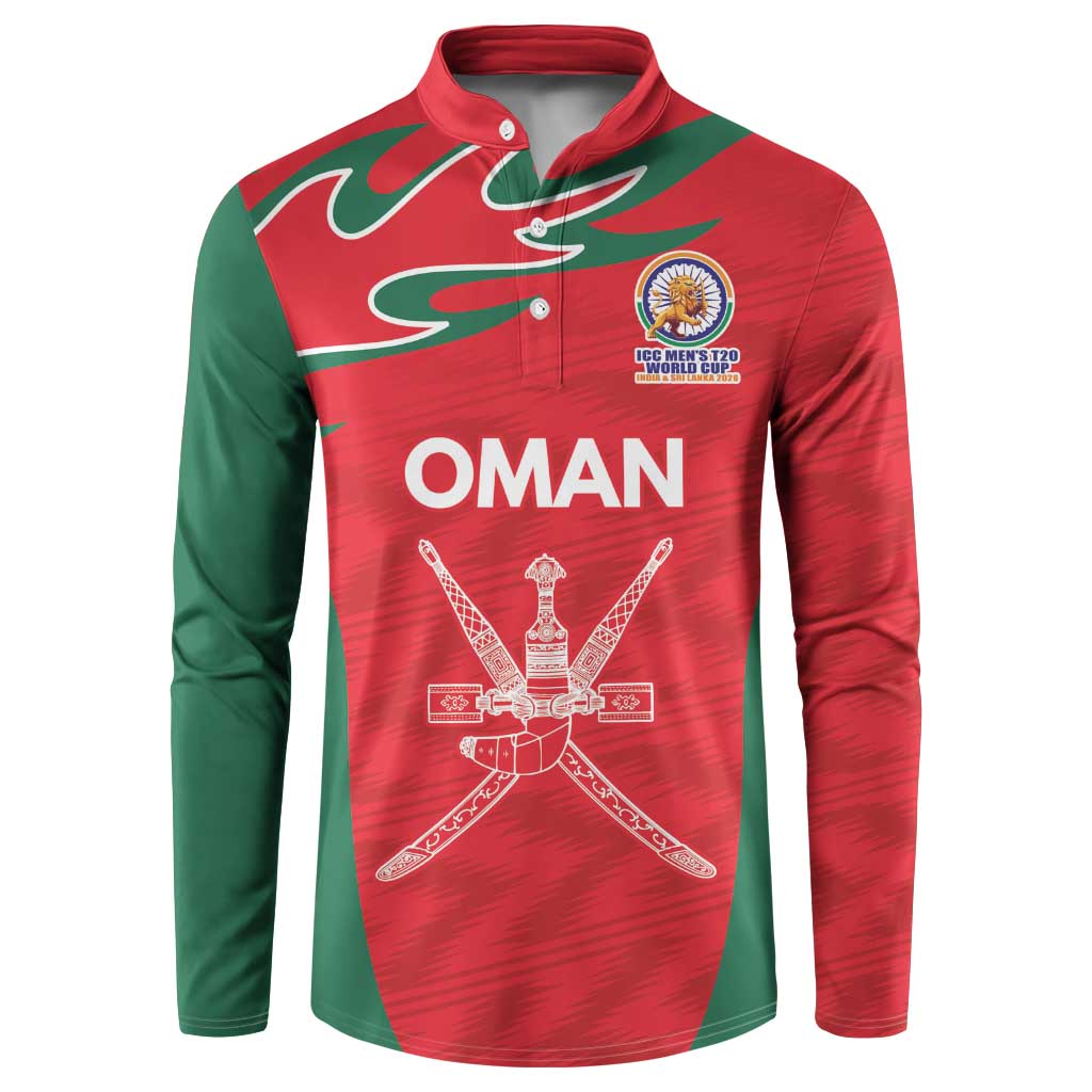 Custom Oman Cricket Spirit 2026 Button Sweatshirt World T20 Edition - Wonder Print Shop