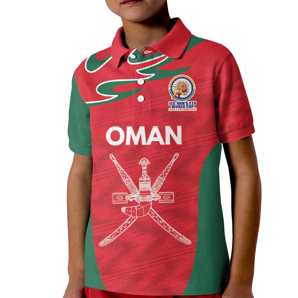 Custom Oman Cricket Spirit 2026 Kid Polo Shirt World T20 Edition - Wonder Print Shop