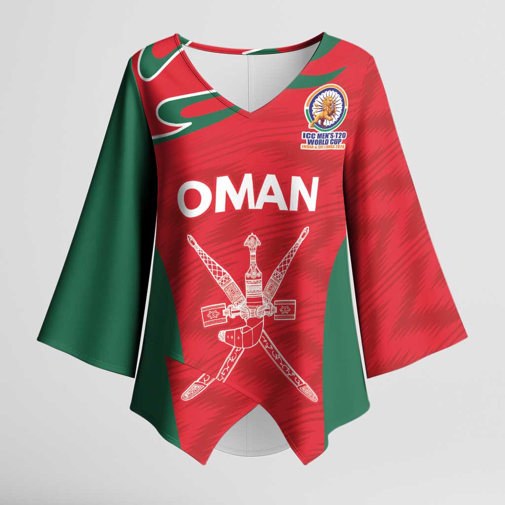 Custom Oman Cricket Spirit 2026 Kimono Sleeve Blouse World T20 Edition - Wonder Print Shop