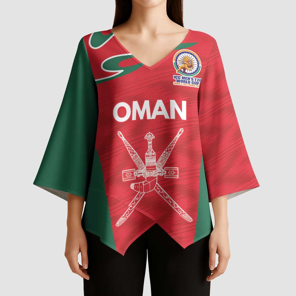 Custom Oman Cricket Spirit 2026 Kimono Sleeve Blouse World T20 Edition - Wonder Print Shop