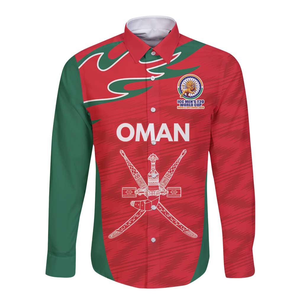 Custom Oman Cricket Spirit 2026 Long Sleeve Button Shirt World T20 Edition - Wonder Print Shop