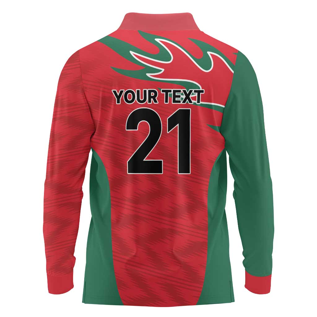 Custom Oman Cricket Spirit 2026 Long Sleeve Polo Shirt World T20 Edition - Wonder Print Shop