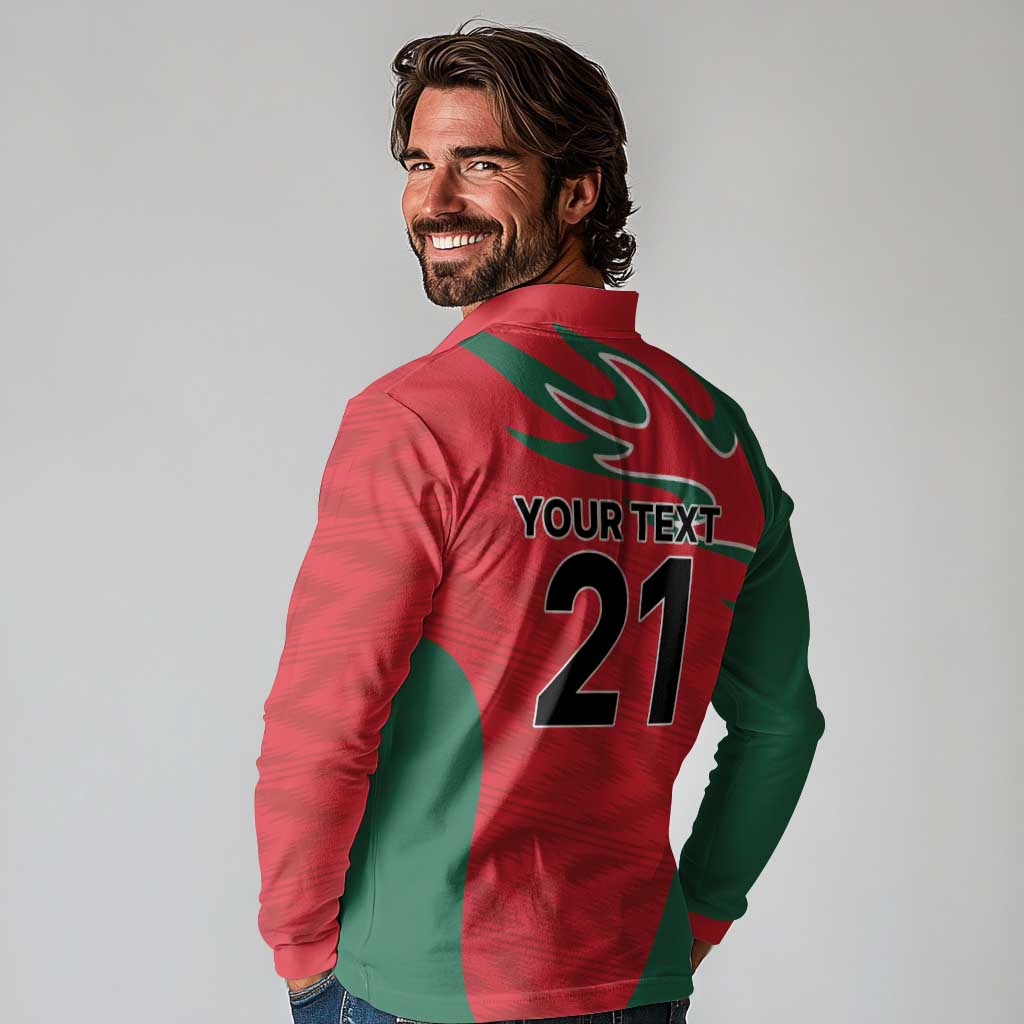 Custom Oman Cricket Spirit 2026 Long Sleeve Polo Shirt World T20 Edition - Wonder Print Shop