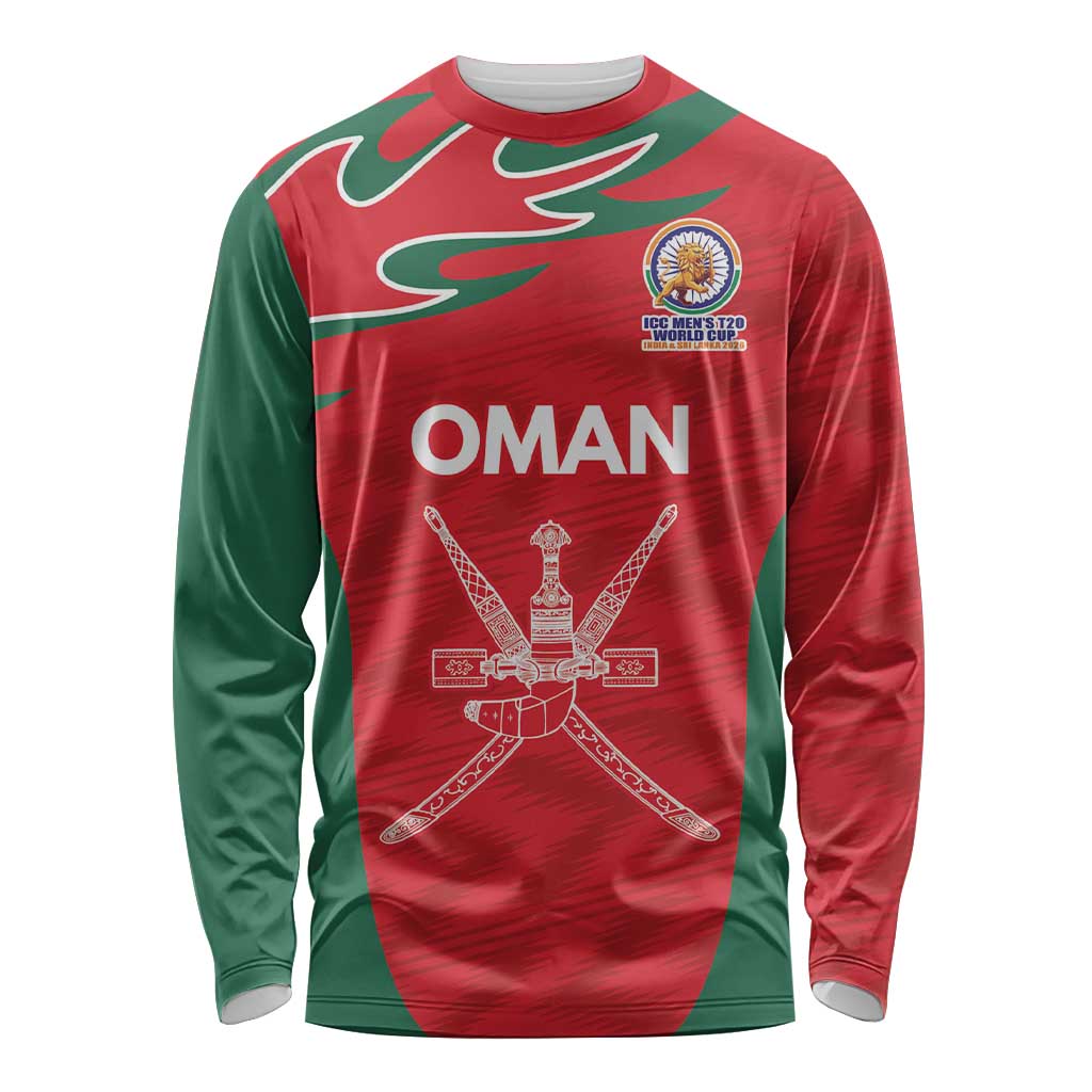 Custom Oman Cricket Spirit 2026 Long Sleeve Shirt World T20 Edition - Wonder Print Shop