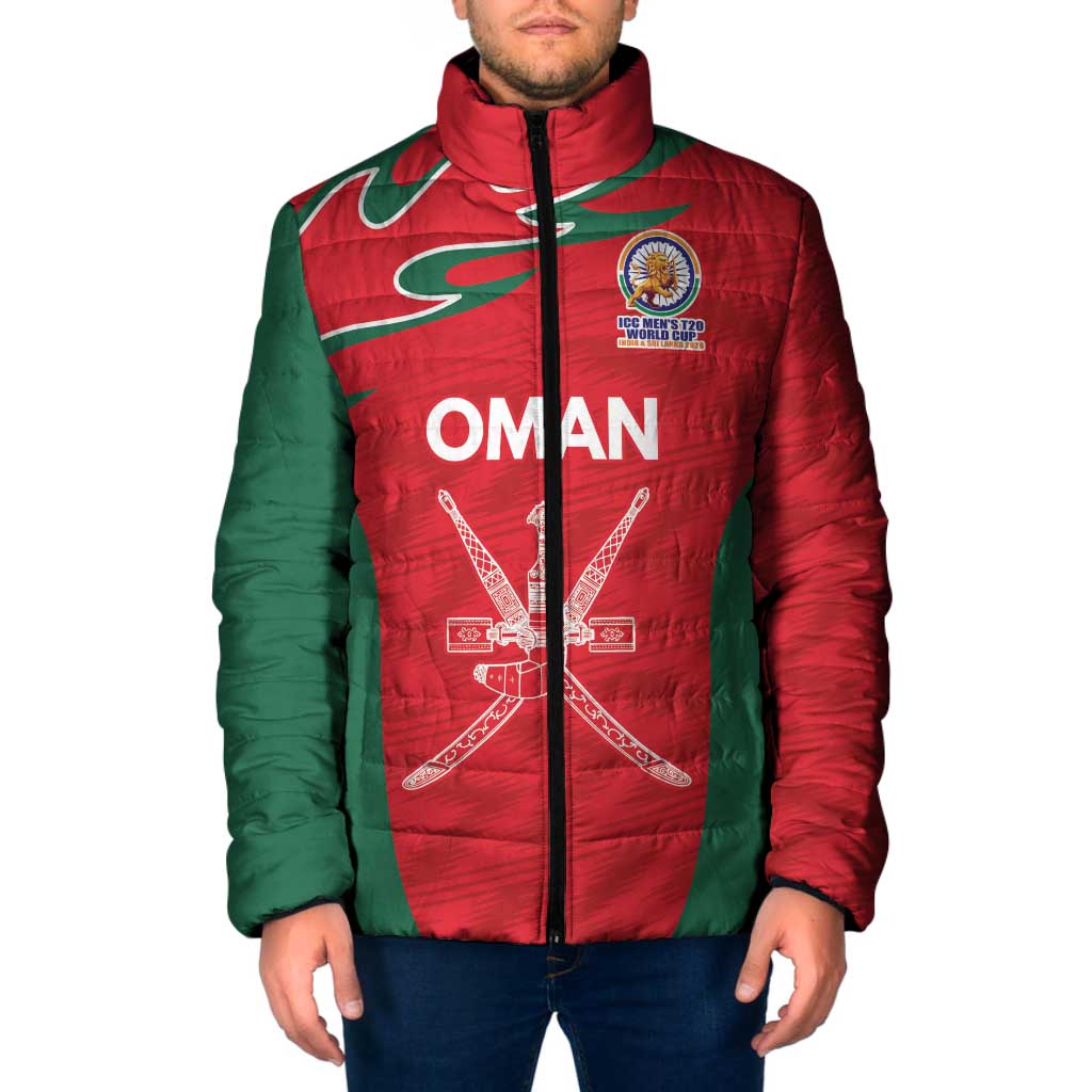 Custom Oman Cricket Spirit 2026 Padded Jacket World T20 Edition - Wonder Print Shop