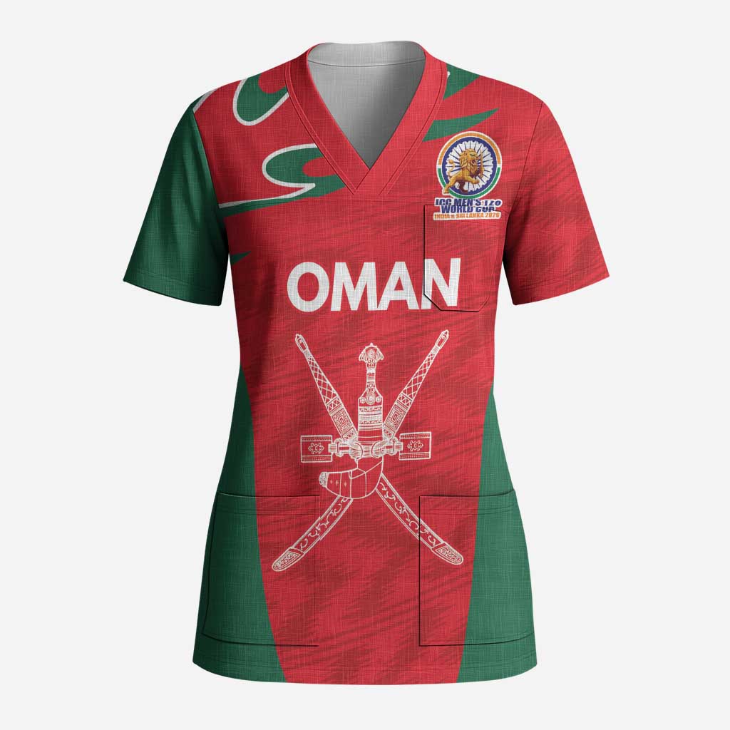 Custom Oman Cricket Spirit 2026 Scrub Top World T20 Edition - Wonder Print Shop