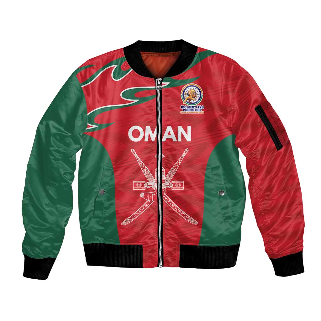 Custom Oman Cricket Spirit 2026 Sleeve Zip Bomber Jacket World T20 Edition - Wonder Print Shop