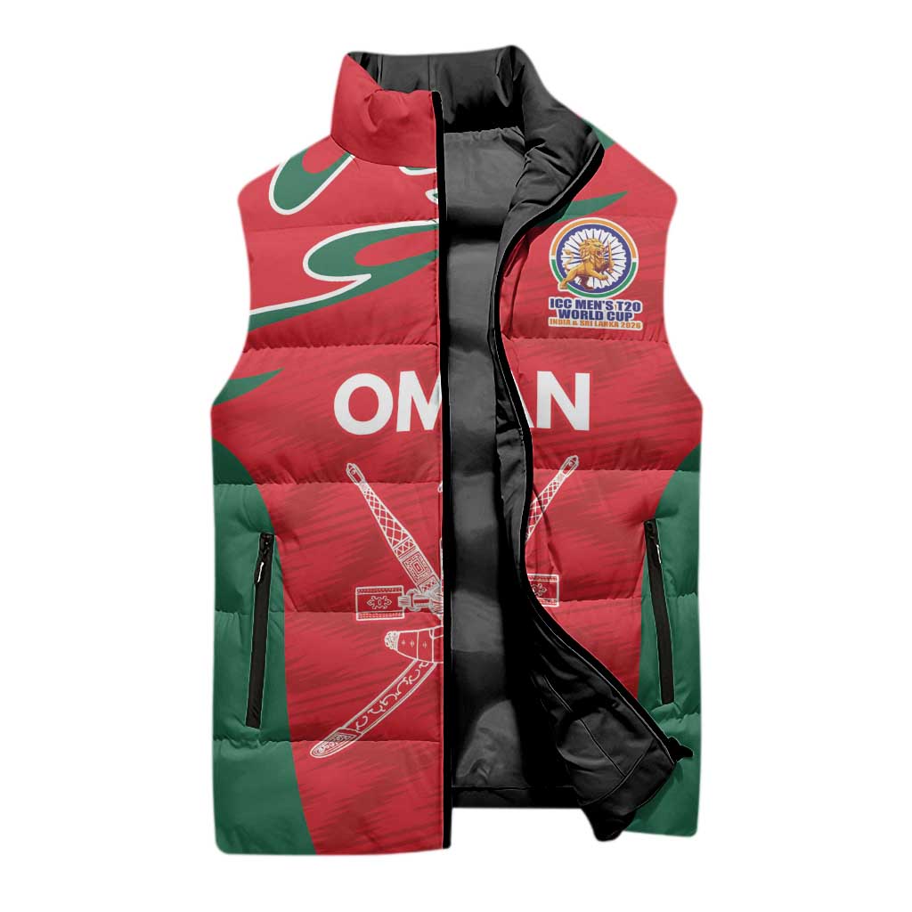 Custom Oman Cricket Spirit 2026 Sleeveless Puffer Jacket World T20 Edition - Wonder Print Shop