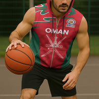 Custom Oman Cricket Spirit 2026 Sleeveless Zip Hoodie World T20 Edition - Wonder Print Shop