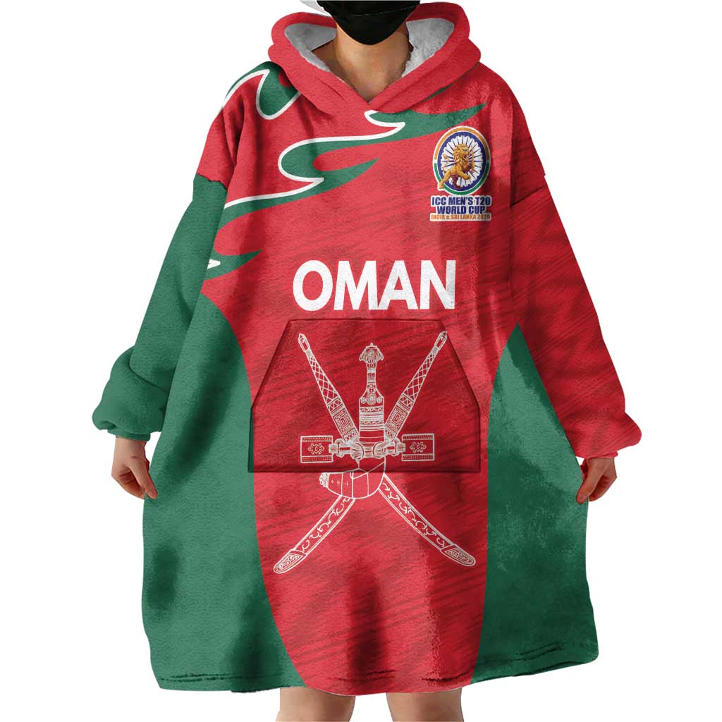 Custom Oman Cricket Spirit 2026 Wearable Blanket Hoodie World T20 Edition - Wonder Print Shop
