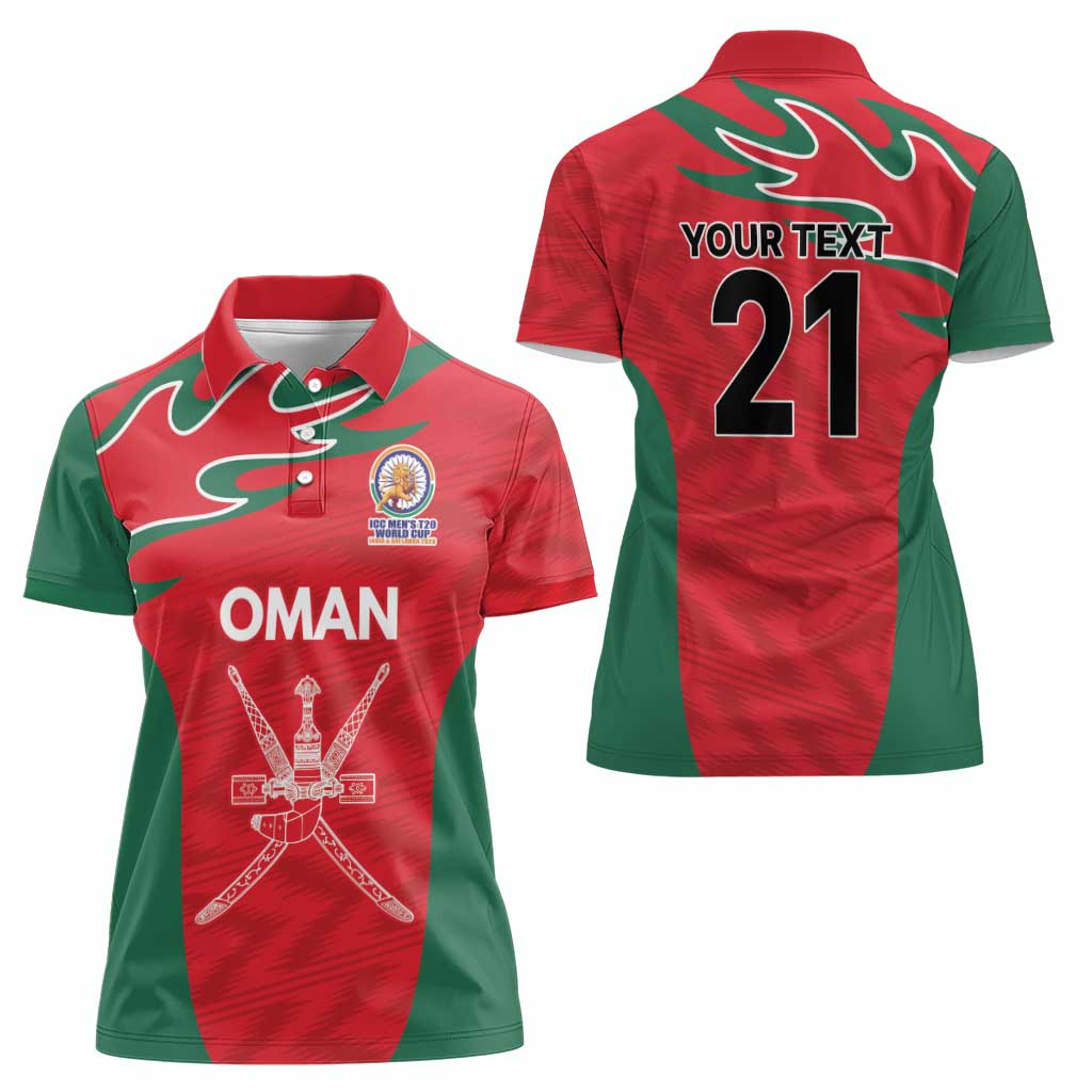 Custom Oman Cricket Spirit 2026 Women Polo Shirt World T20 Edition - Wonder Print Shop