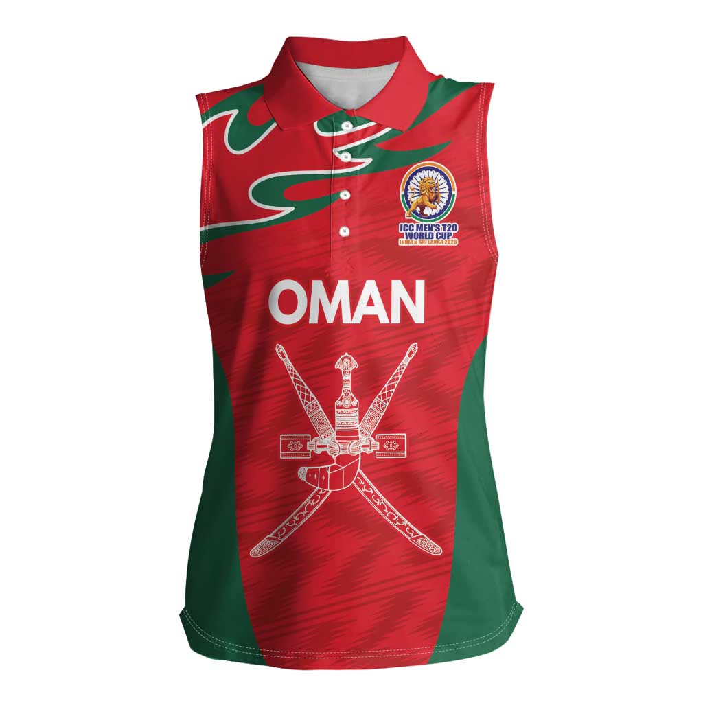 Custom Oman Cricket Spirit 2026 Women Sleeveless Polo Shirt World T20 Edition - Wonder Print Shop