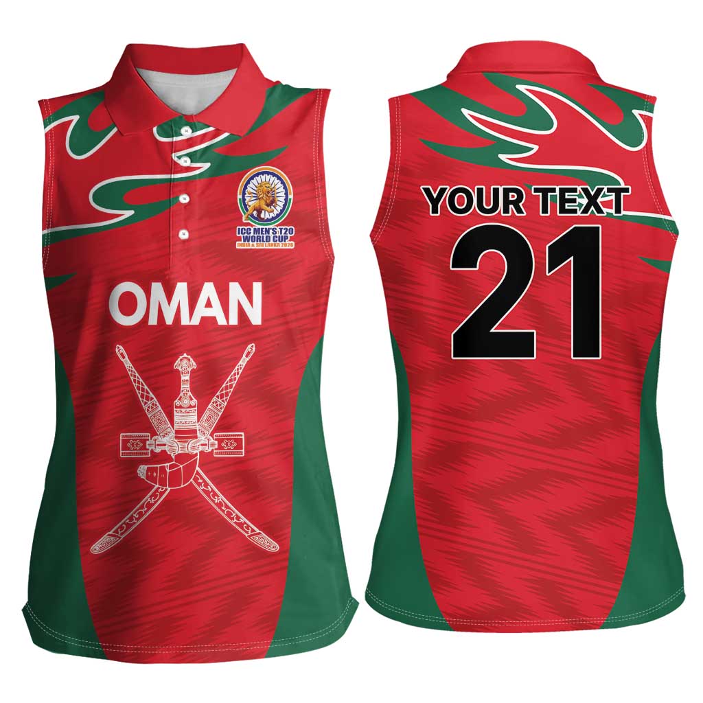 Custom Oman Cricket Spirit 2026 Women Sleeveless Polo Shirt World T20 Edition - Wonder Print Shop