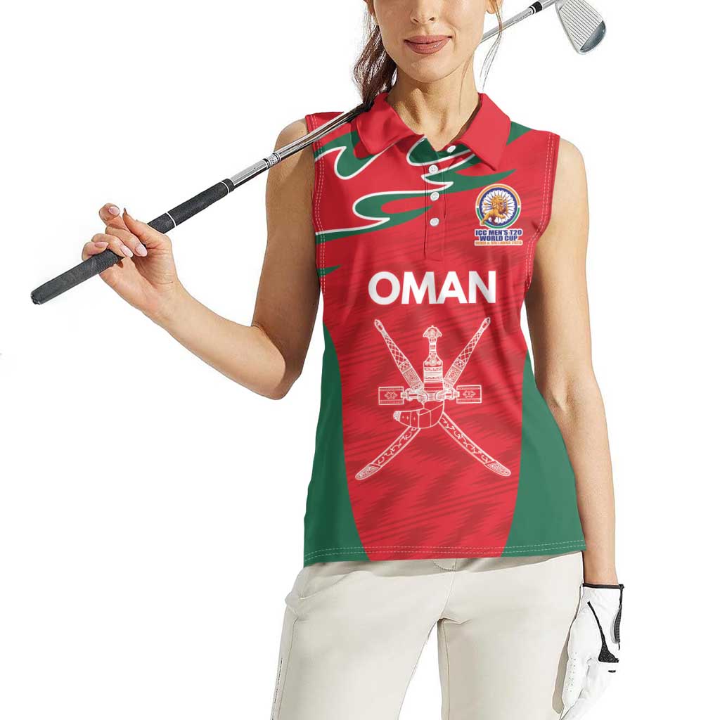 Custom Oman Cricket Spirit 2026 Women Sleeveless Polo Shirt World T20 Edition - Wonder Print Shop