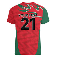 Custom Oman Cricket Spirit 2026 Women V-Neck T-Shirt World T20 Edition - Wonder Print Shop